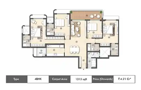 2 BHK-950 – 1050 Sq Ft
